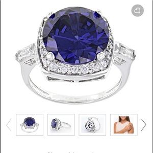 Gorgeous Tanzanite and white diamond simulant ring